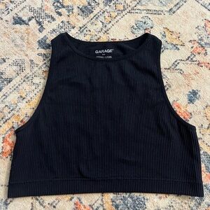 Garage Women's Black Ribbed Tank Top